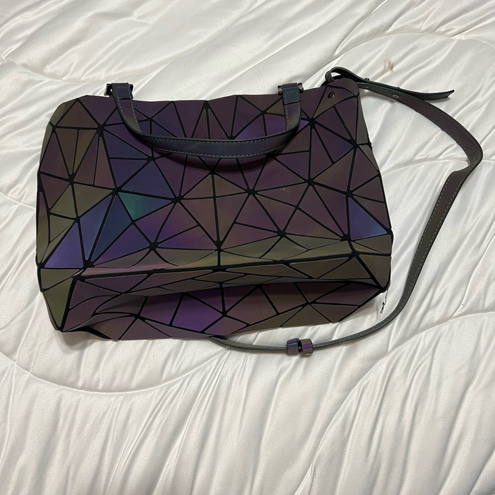 Flash Reflective Geometric Shoulder Bag